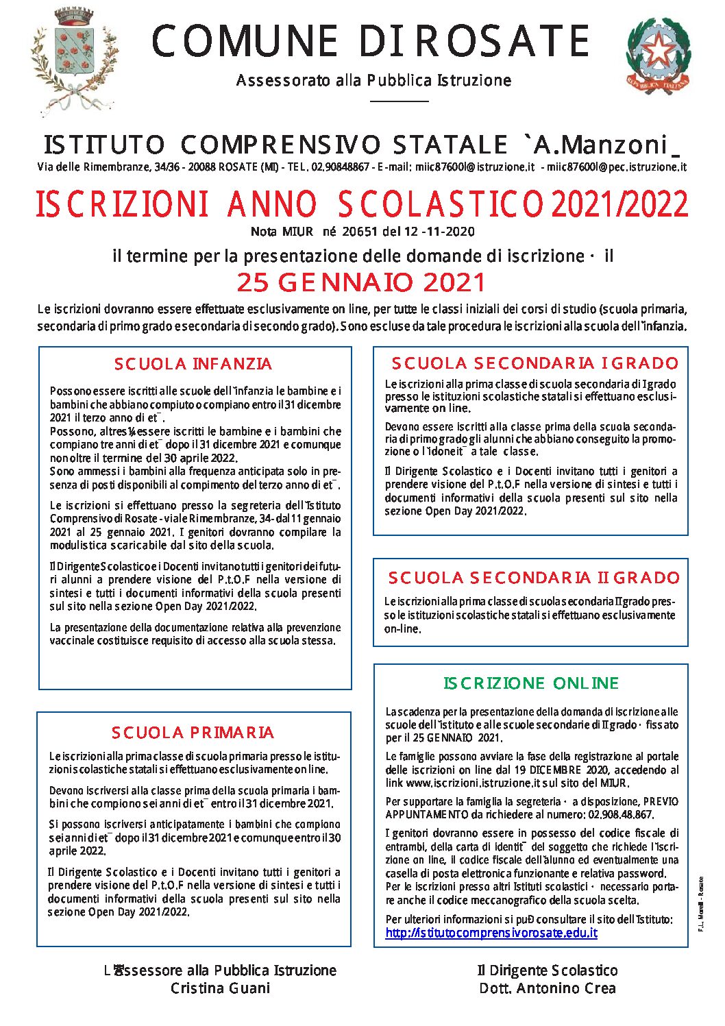 Iscrizioni Anno Scolastico 2021/2022