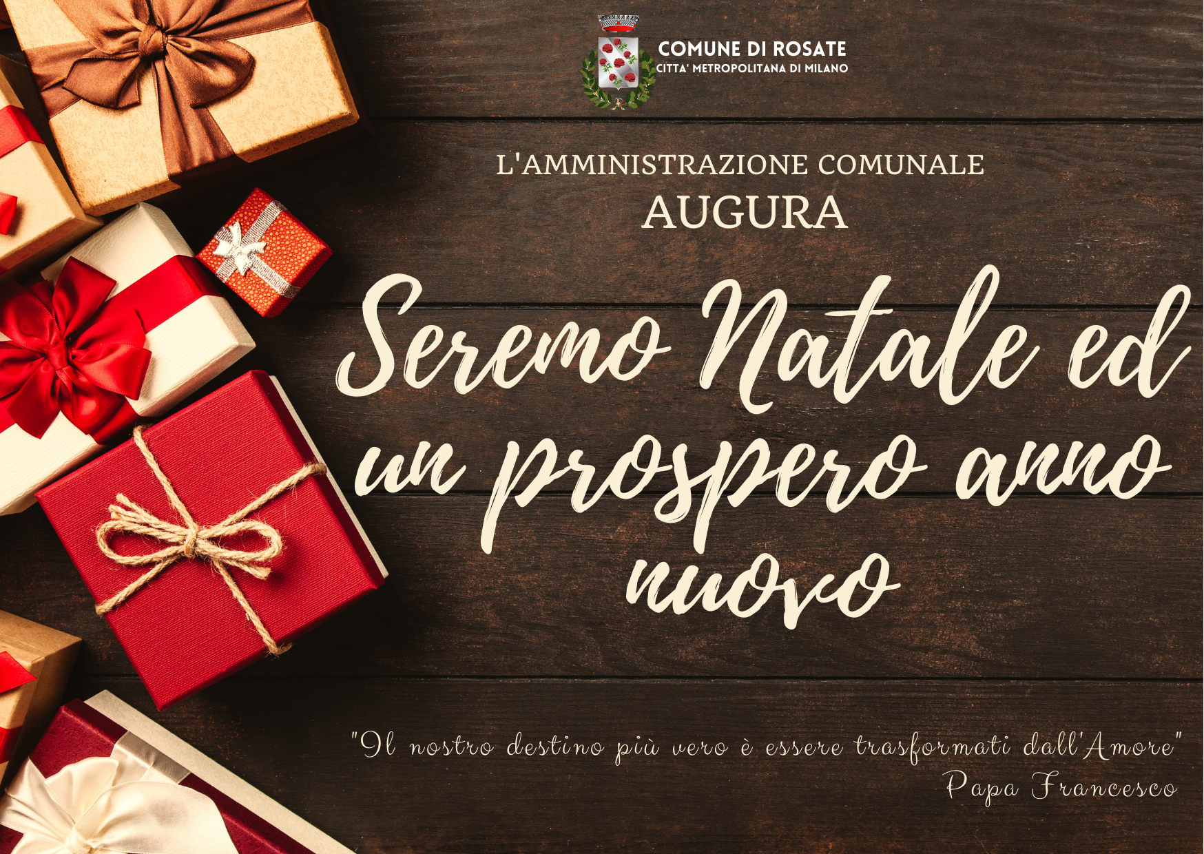 l’Amministrazione comunale augura . . . Sereno Natale ed un prospero anno nuovo.