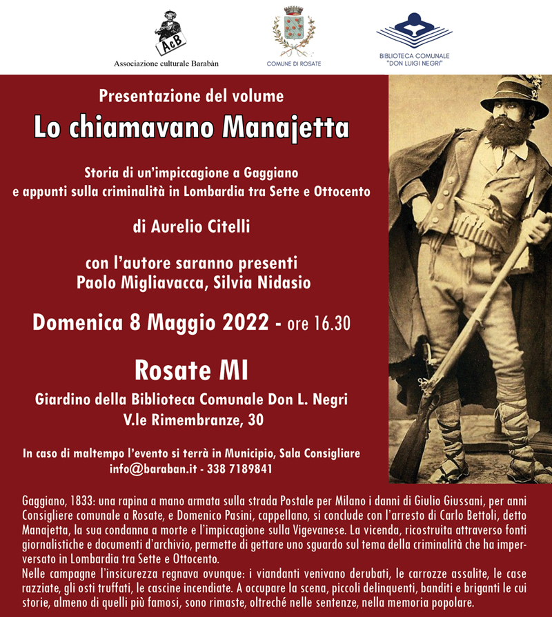 Presentazione del volume “Lo chiamavano Manajetta”