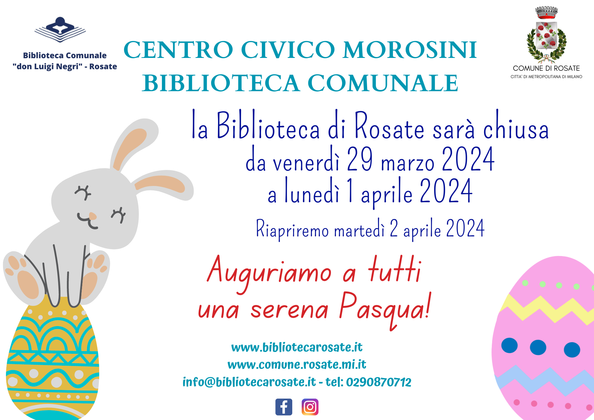 Chiusura biblioteca – Pasqua 2024