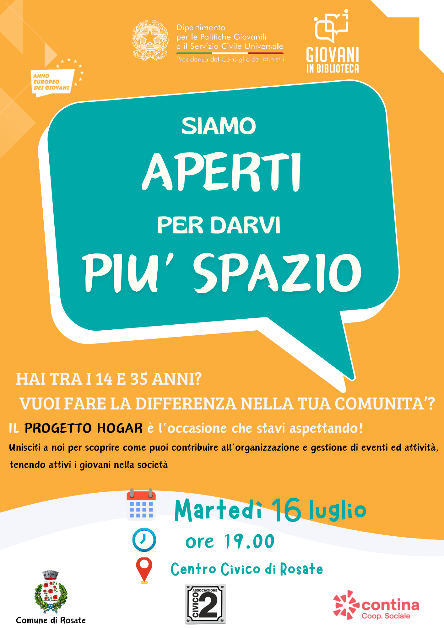 Evento Progetto HOGAR: Unisciti a Noi per Fare la Differenza nella Tua Comunità!