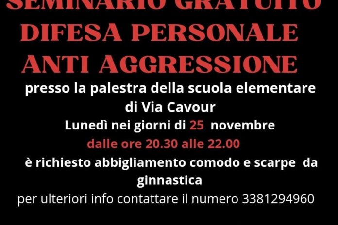 Seminario Gratuito di Difesa Personale Anti Aggressione